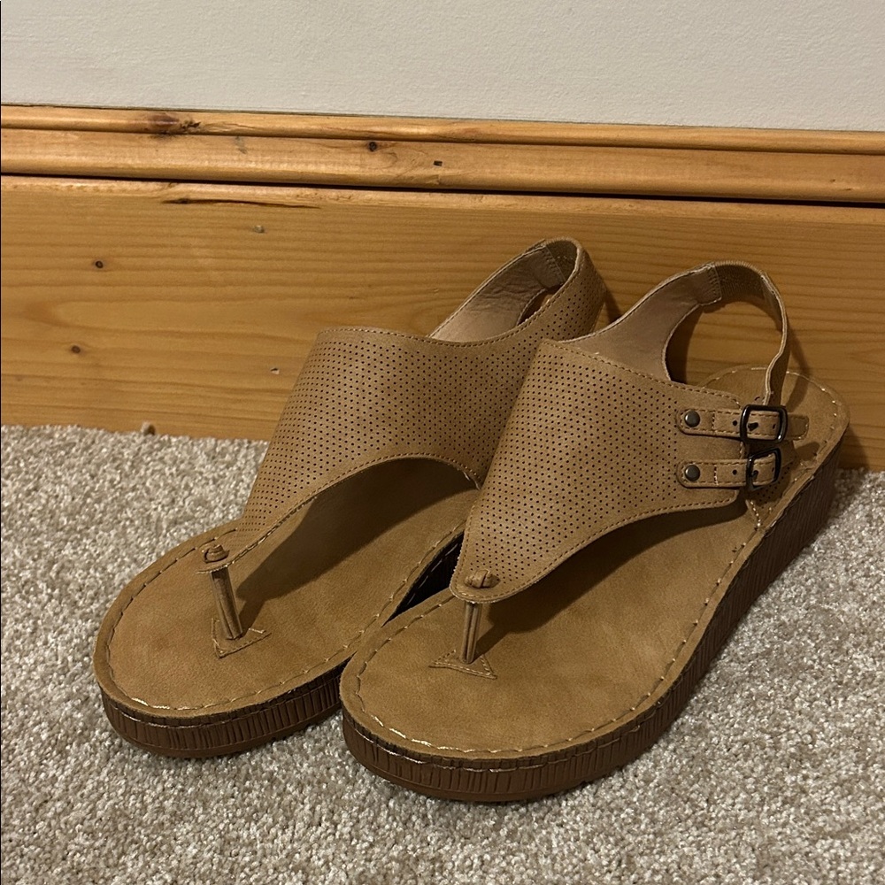 Journee Tan Sandal with 2” heel